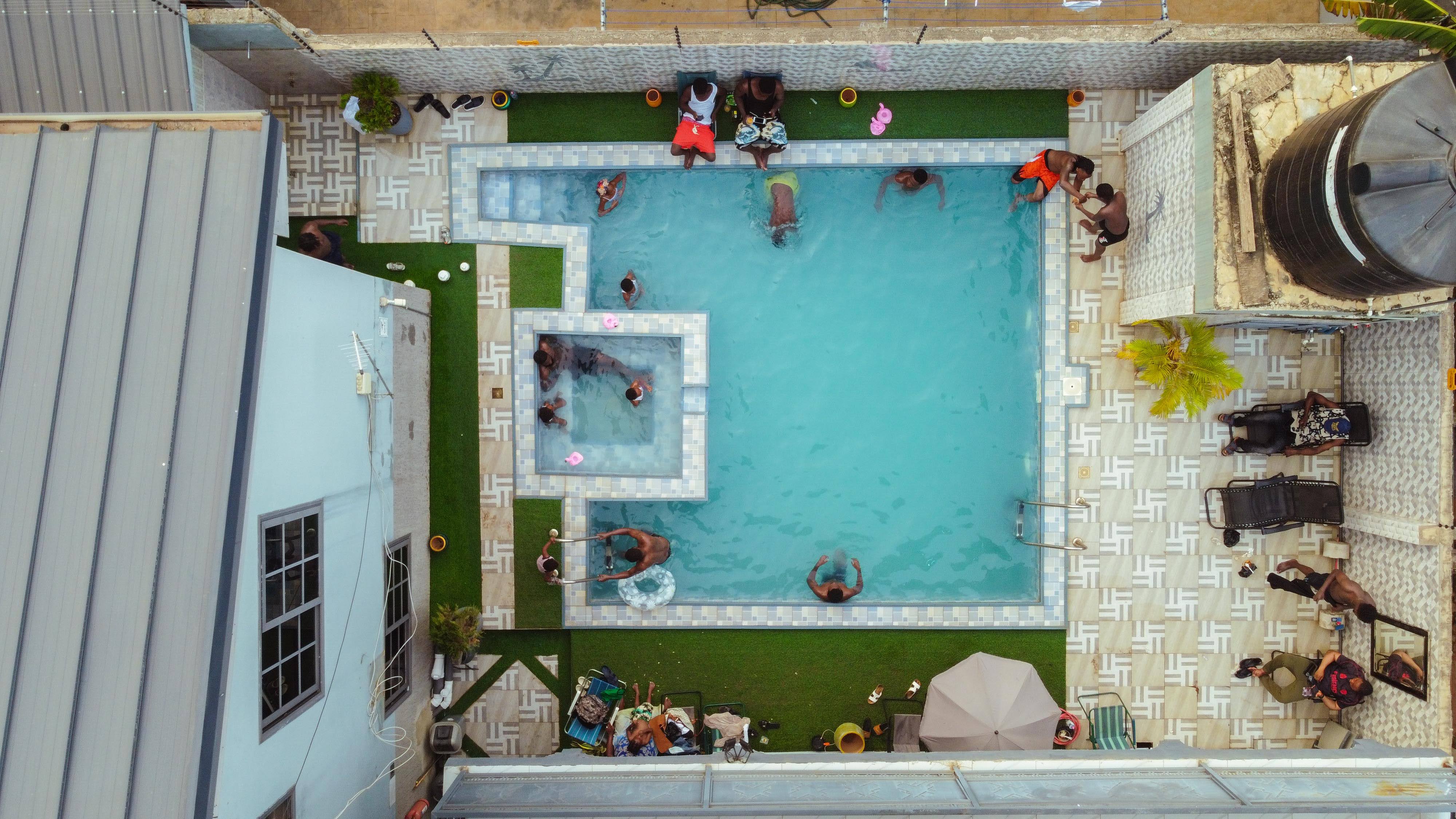 Courtyard with parking